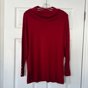Anne Klein Red Cowl Neck Sweater